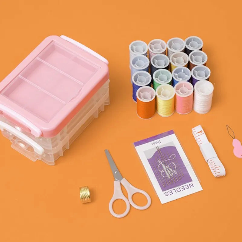 30pcs Needle And Thread Box Set, Household Sewing Repair Needle Box with Transparent Storage Box Fabric Organizer Qme