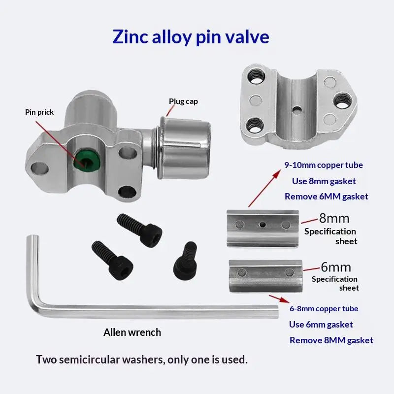 Zinc Alloy Piercing Valve Tap 6- Copper Tube Refrigeration AC System Qme