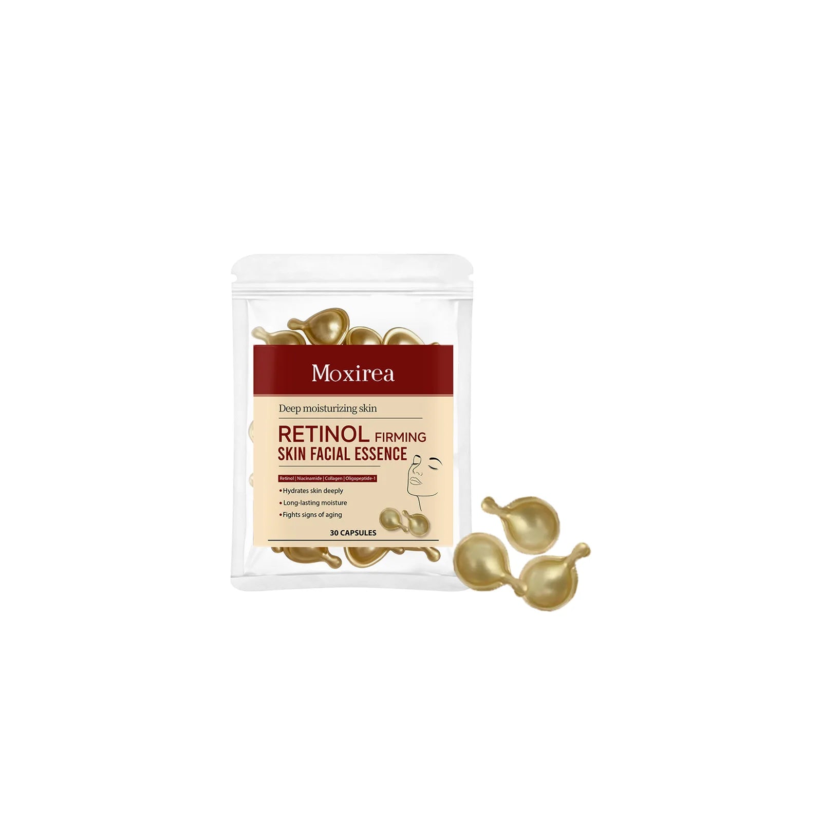 Retinol Facial Care Capsules Enhance Firmness Stimulate Collagen Qme 30pcs Bagged