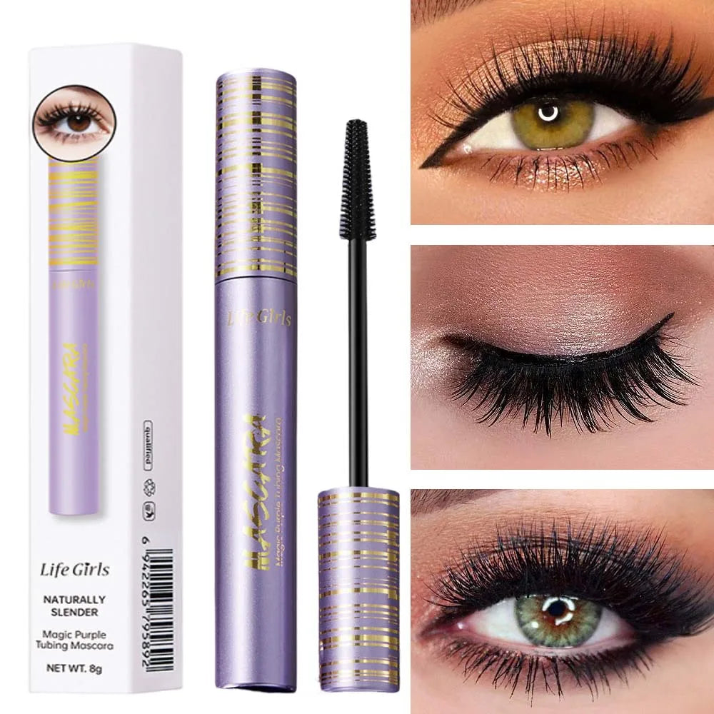 Eye Black Mascara Waterproof Lengthens Eyelashes Extension Silk Fiber Mascare Eye Makeup for Women Cosmetic Korean Make up Qme 1pc