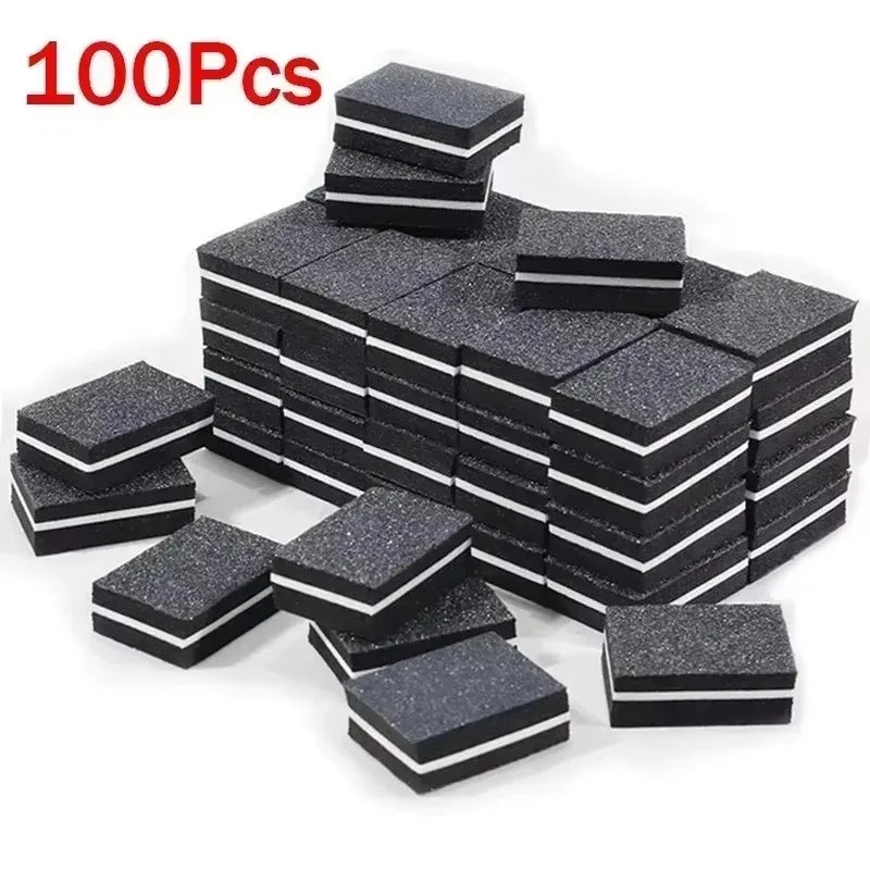 10-100PCS Mini Buffing Sanding Files Block Pedicure Care Nail Art Buffer Polish Manicure Pedicure Nail File Tools Nail Charm New Qme 100PCS Black