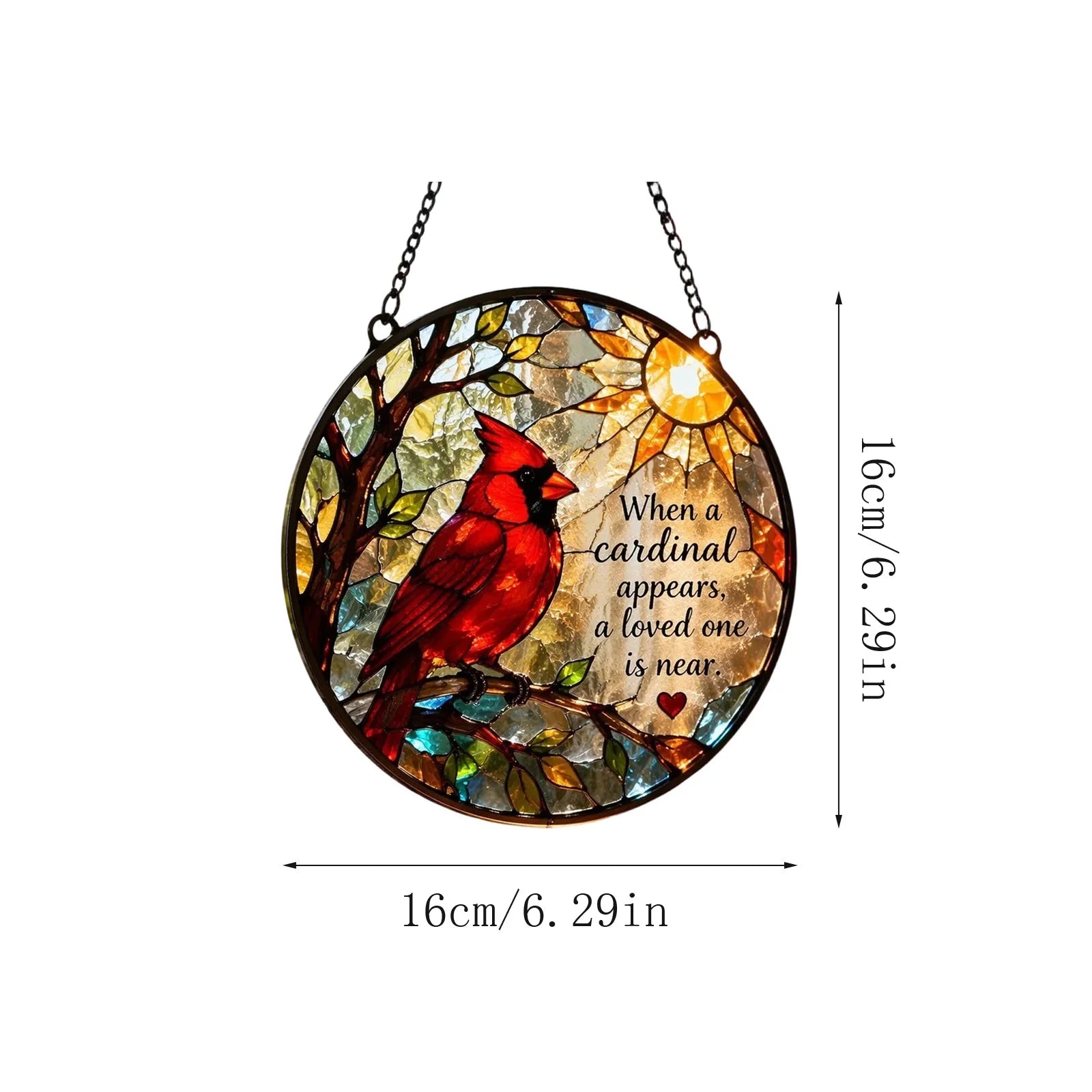 2D Acrylic Stained Glass Suncatcher Pendant Door Window Hanging Decoration with Sympathy Quote Holiday Party Gift Qme A One Size