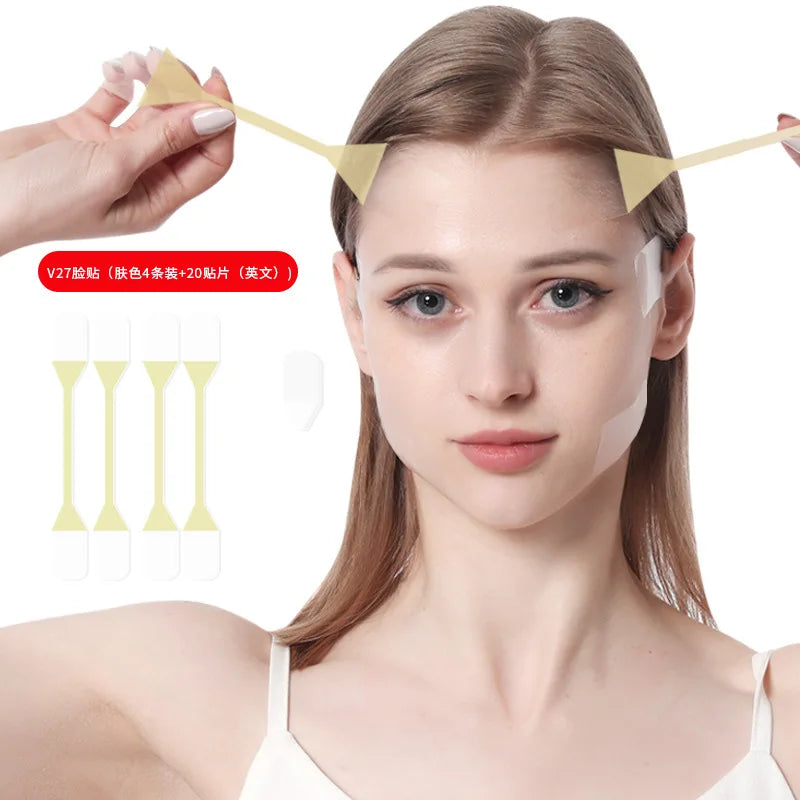Invisible Facial Slimming Tape Wrinkle Removal Sticker Face Stickers Qme Beige 20pcs Patches China Mainland