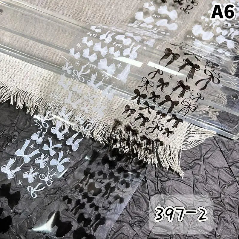 Butterfly Flower Nail Transfer Foils Sticker Paper 50 Bow Floral Qme A6