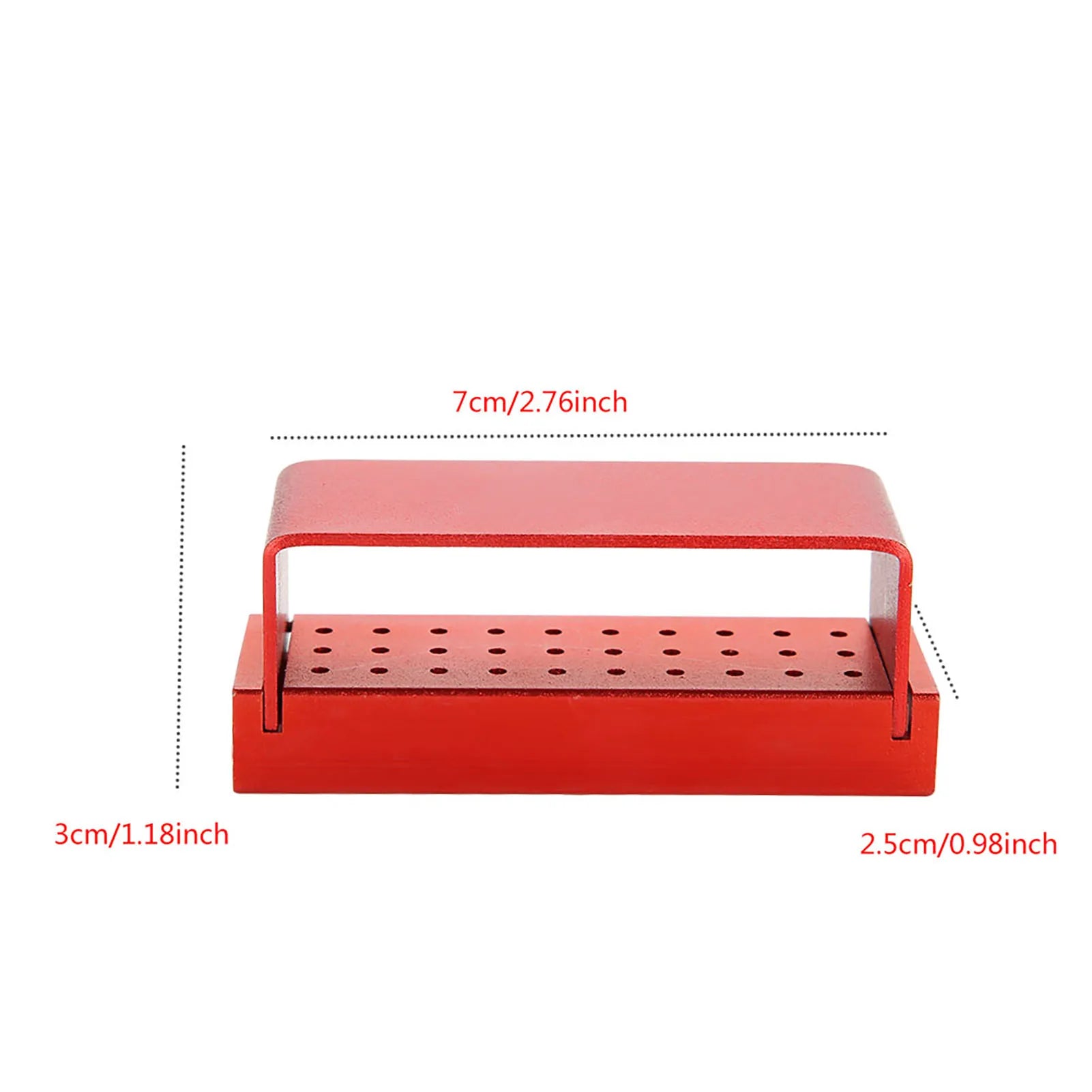 30 Holes Aluminium Disinfection Box Case Dental Bur Burs Block Holder Autoclavable Dentist Tool Burs Block Holder Dentist Tool Qme