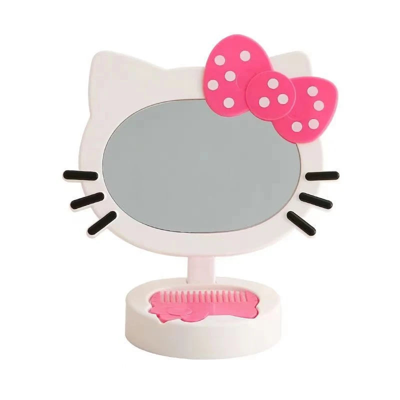 Hello Kitty Creative Cartoon Cute Comb Mirror Instagram-Style Desktop Mirror for Student Dorm Rooms Qme