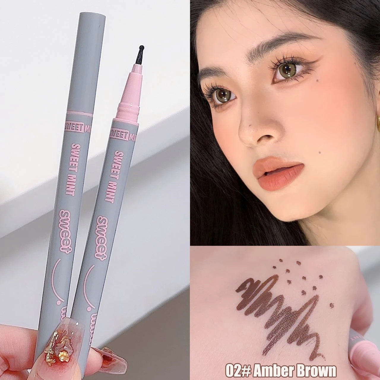 Face Fake Freckles Pen Natural Liquid Tear Mole Pen Amber Brown Dot Spot Concealer Pen Lifelike Cheek Spots Tint Makeup Tool Qme 02 Amber Brown