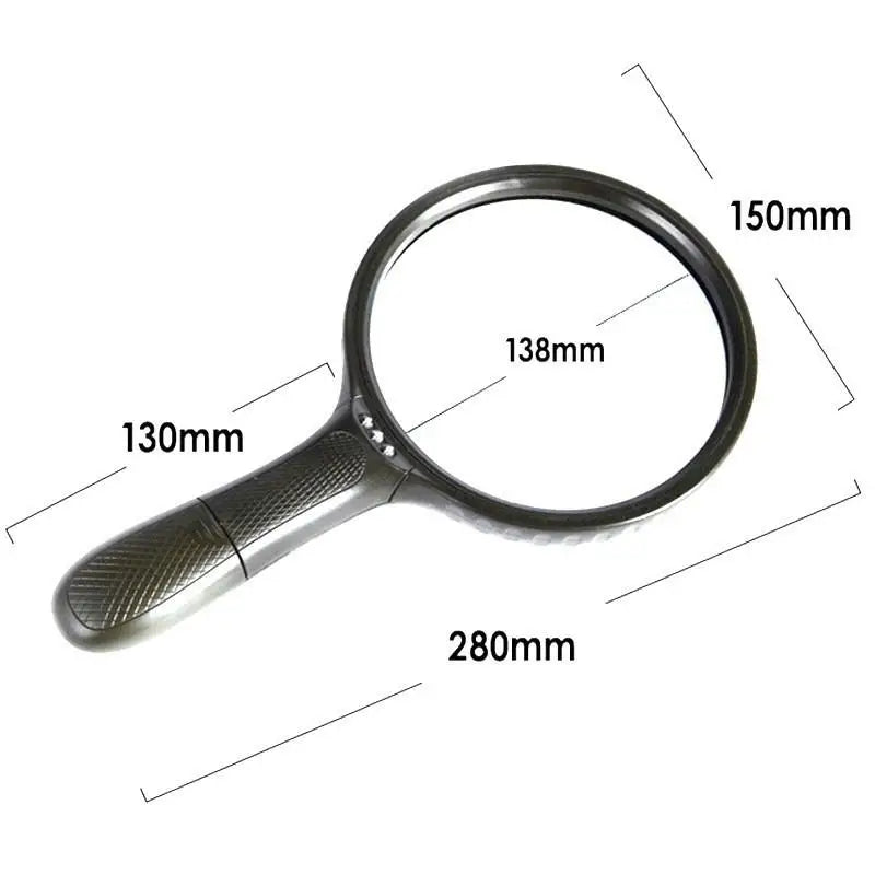 HD Gift Reading Magnifier With LED, Extra Large 138mm Lens, With 3 LED Lights Reading Magnifier Qme 1pcs