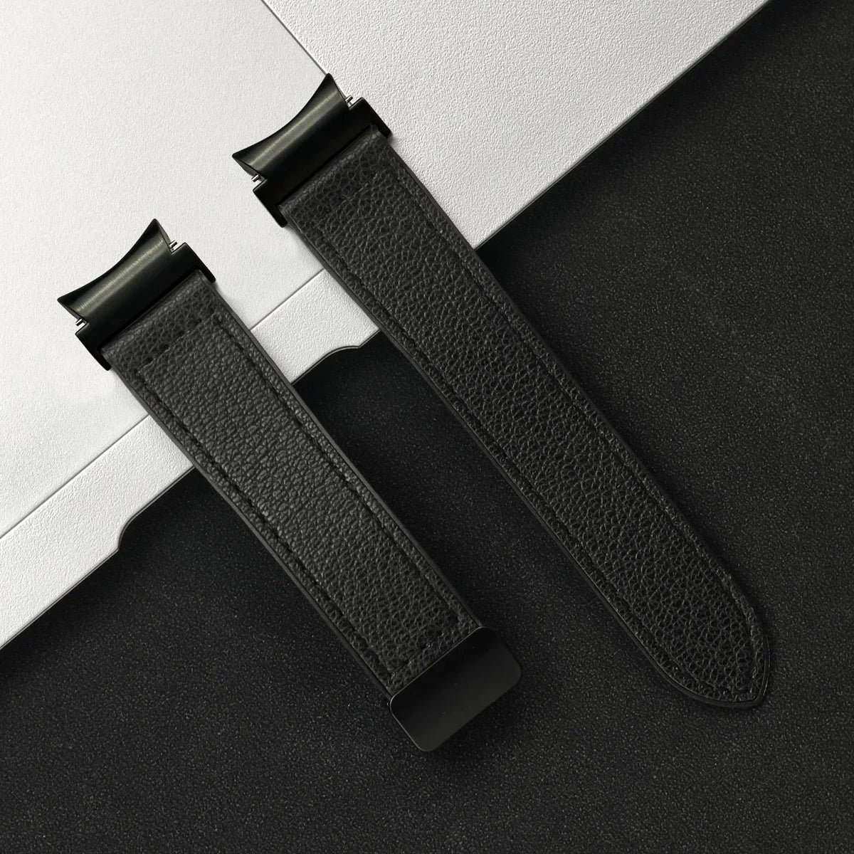 20mm Quick fit Leather Band for Samsung Galaxy Watch 6 5 4 40 44mm watch 5 pro 45 for 6/4 classic 43 47mm 42 46mm No Gaps Strap Qme