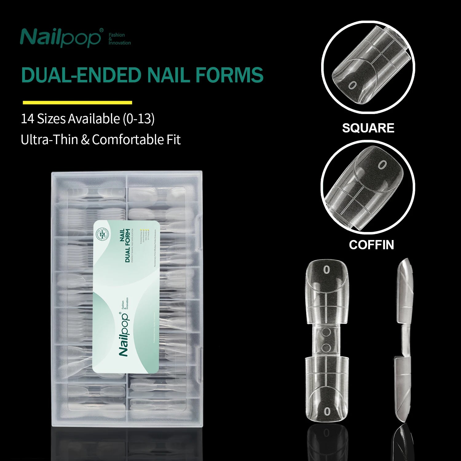 Nailpop Dual Forms Nail System Square Coffin Almond Oval Extension Qme