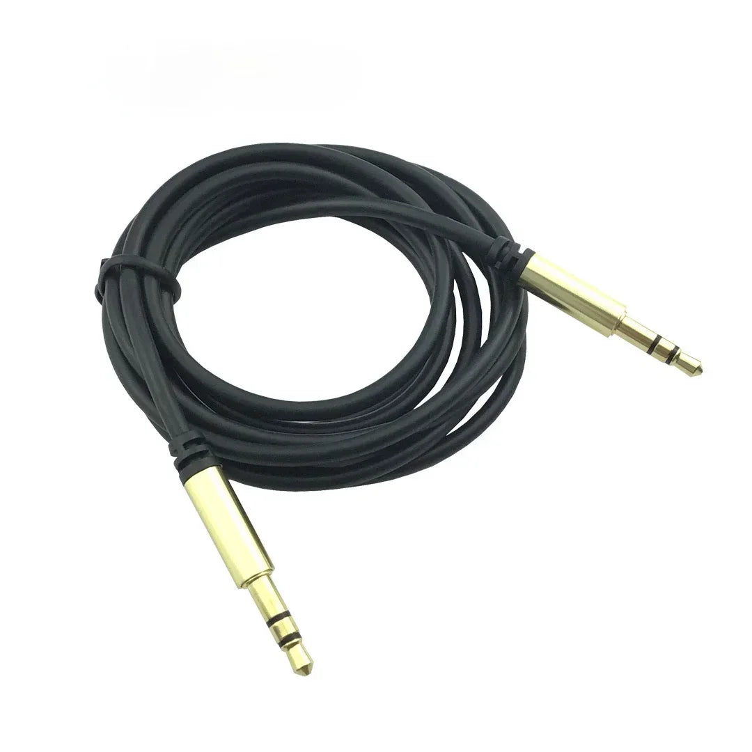 Cable 3.5mm Jack New 3.5mm Male To Male Car Aux Auxiliary Cord Stereo Audio Cable Wire for Phone IPod Mp3 Qme Black and gold