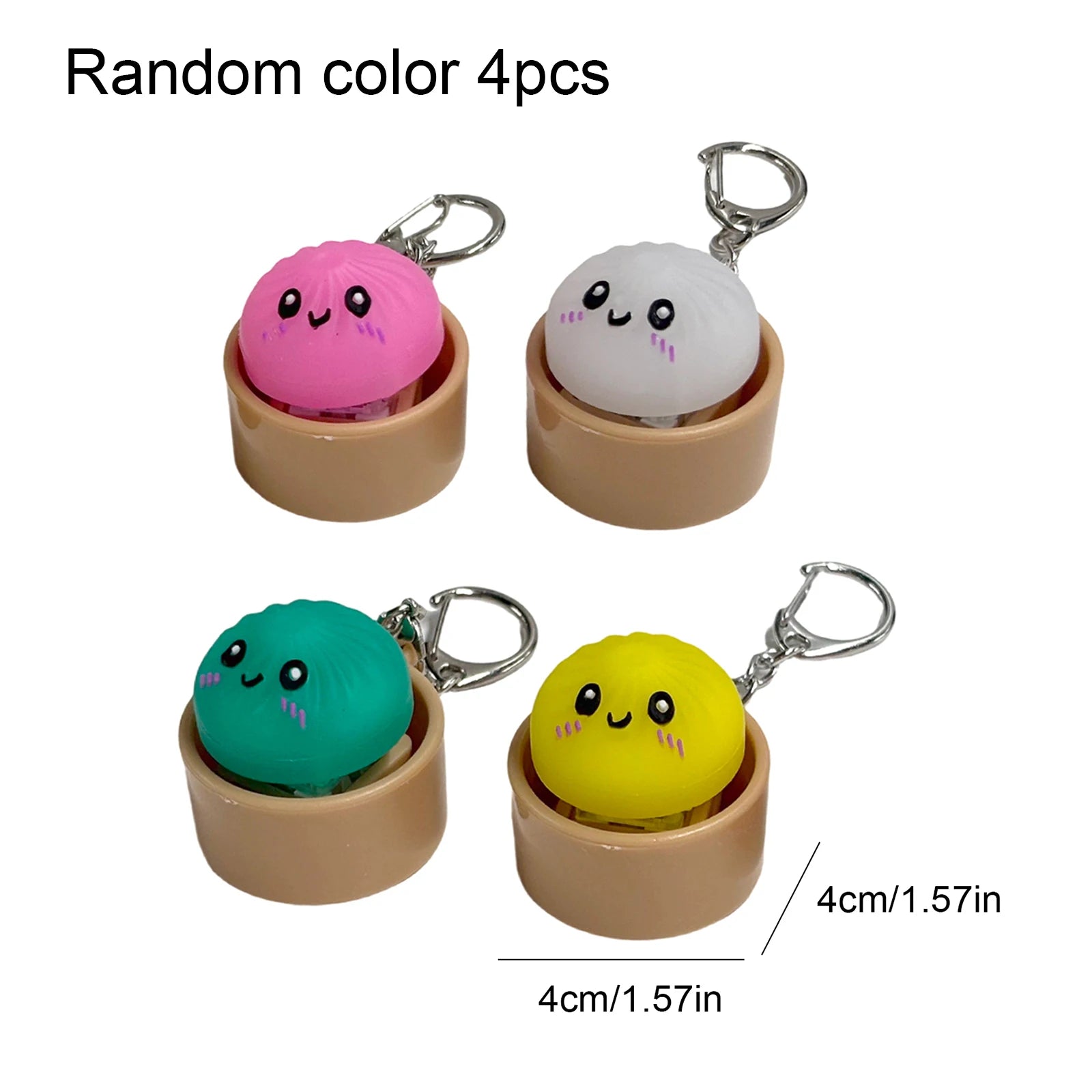 4/6/12PCS 3D Printed Dumpling Keyboard Keychain Fidget Toy Decompression Keyboard Clicker Toys Stress Relief Clicker Button Gift Qme 4PCS