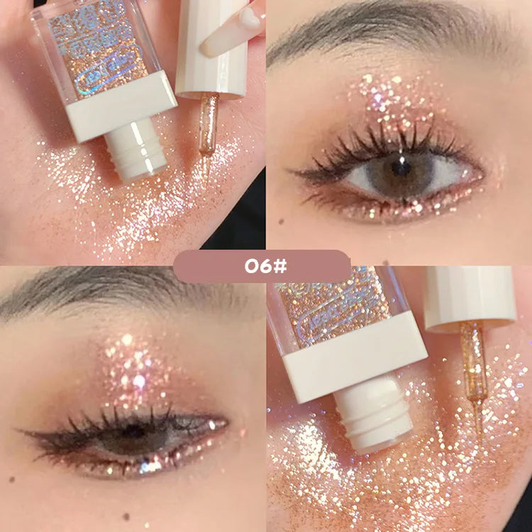 Gege Bear Liquid Eye Shadow Pearlescent Sequins Glitter Powder Qme GX1013-6