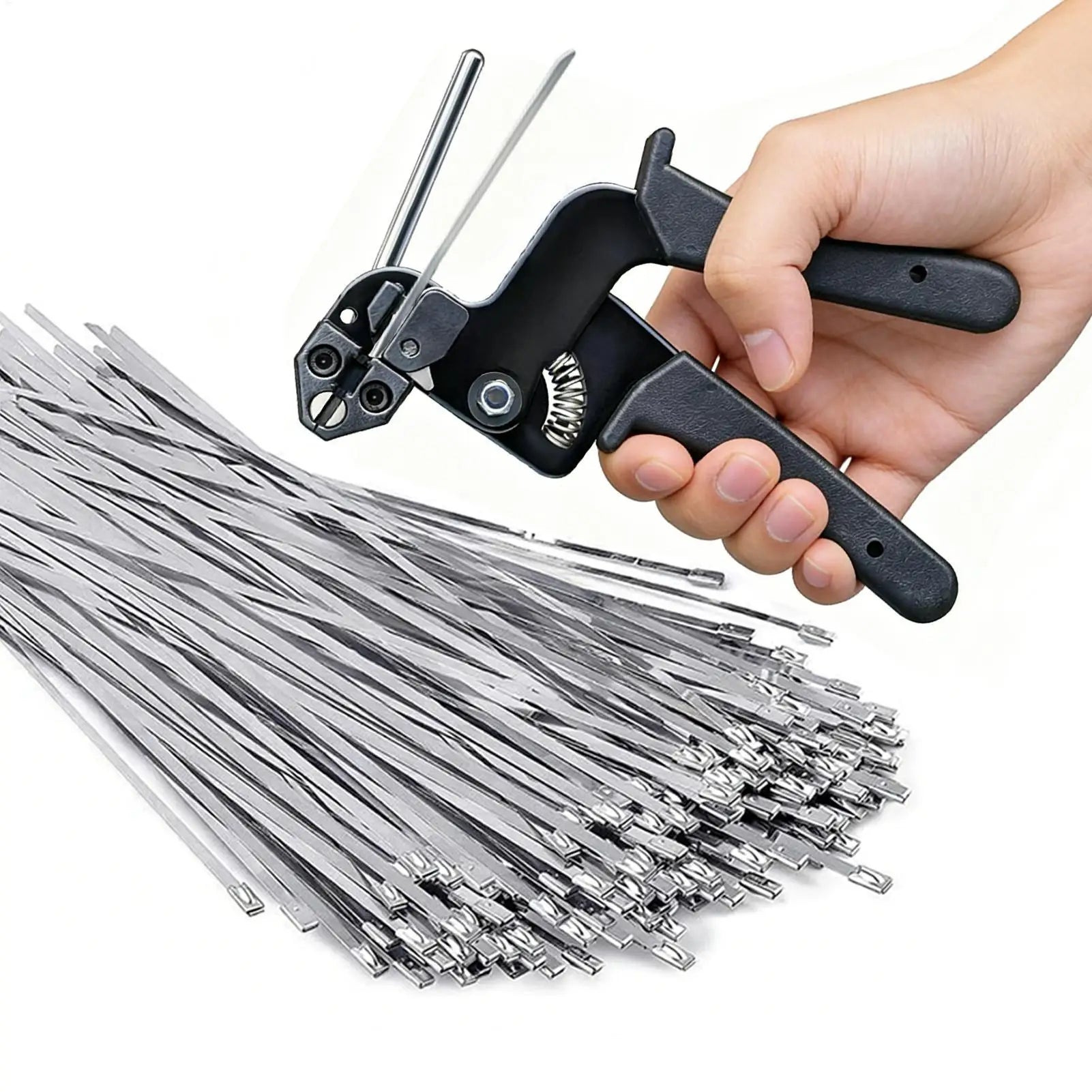 Metal Zip Ties 100 Heavy Duty Self-locking Multi-purpose Exhaust Wrap Qme China Mainland