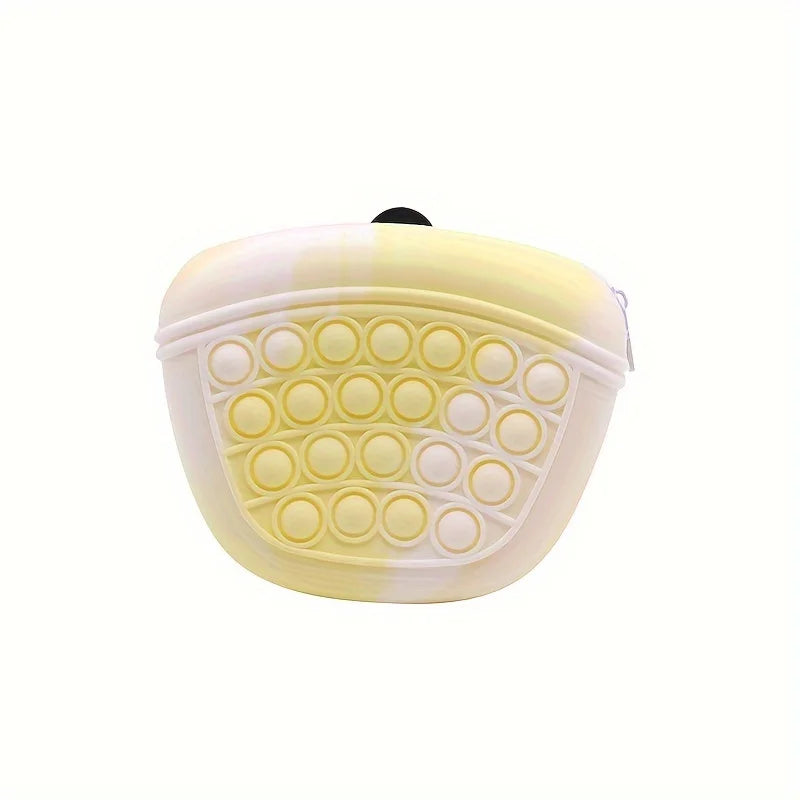 Pet silicone colored dog food bag, portable waist bag for outdoor dog training, dog walking snack bag Qme YELLOW