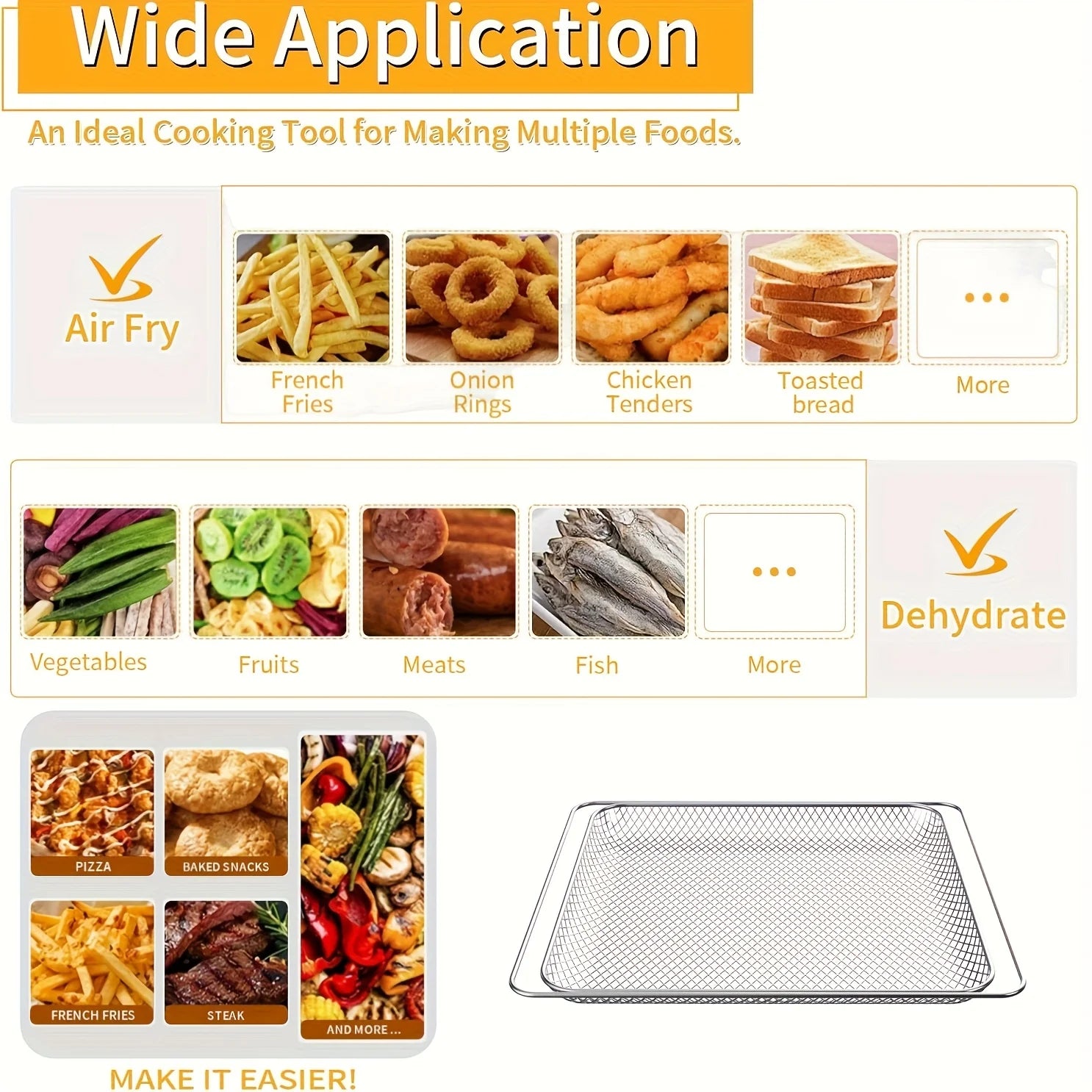 Reusable Baking Tray Suitable Dehydrator Herb Drying Mesh Baskets Qme