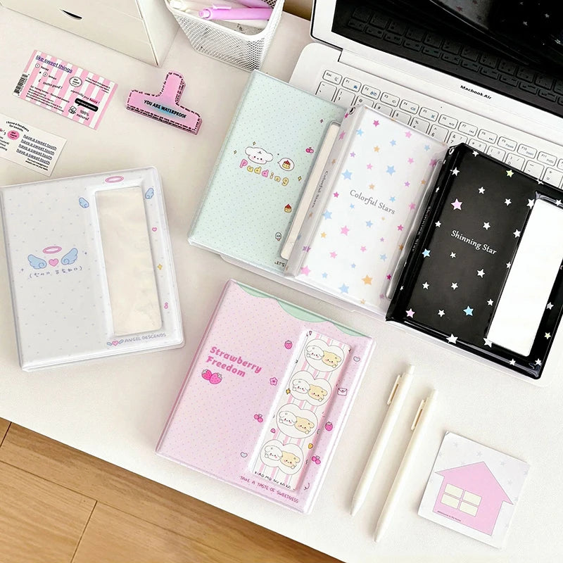 Cartoon Photo Booth Album For 40 Pcs 2x6 Inch Photo Strips Bookmark 20 Pcs 4x6 4R Photo Holder Small Card Storage Book. Qme