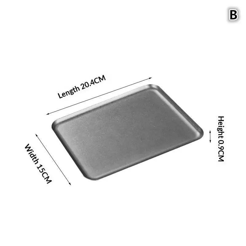 Vintage 304 Stainless Steel Snowflake Silver Square Tray Round Edge Qme B