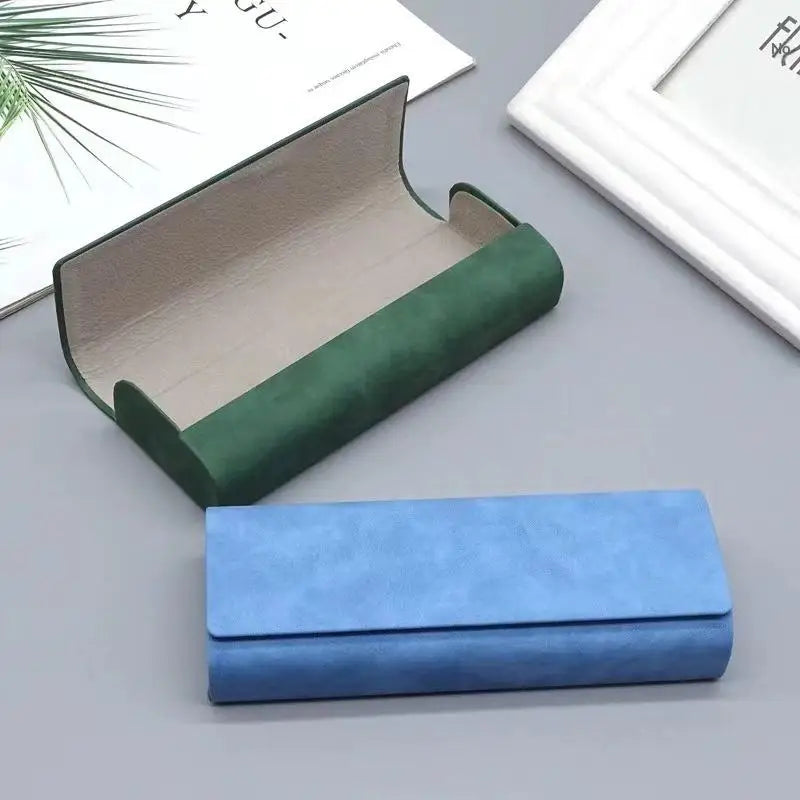 Hard-shell Spectacle Case Men Women Glasses PU Leather Portable Qme