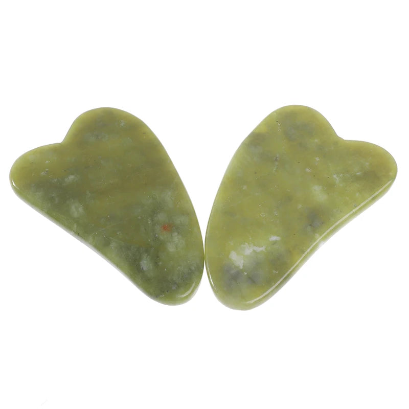Gua Sha Natural Green Jade Quartz Crystal Stone Bodys Massage Board Qme