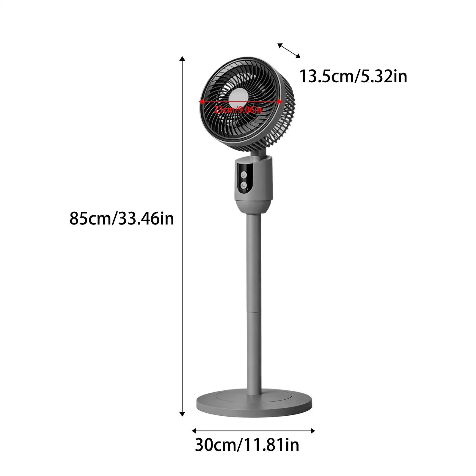 Floor Fan 3-Speed Quiet Height Adjustable Oscillation Oscillating Standing Fan For Indoor Outdoor Home Bedroom Living Office Qme