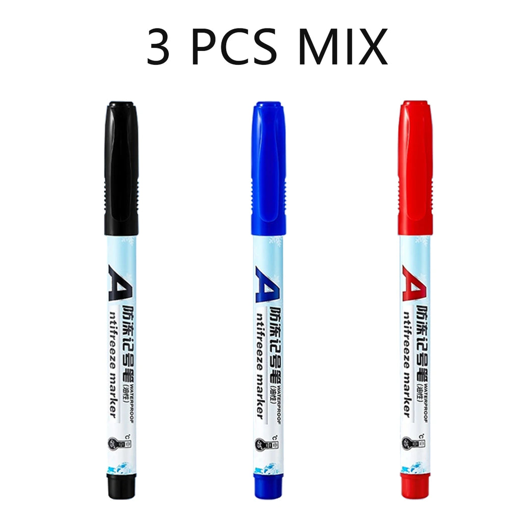 Antifreeze Oily Marker Pens - Quick Dry Waterproof Markers Non-toxic for Plastic,Wood, Rocks, Metal, Canvas, Art Supplies Qme 3 Colors Mix