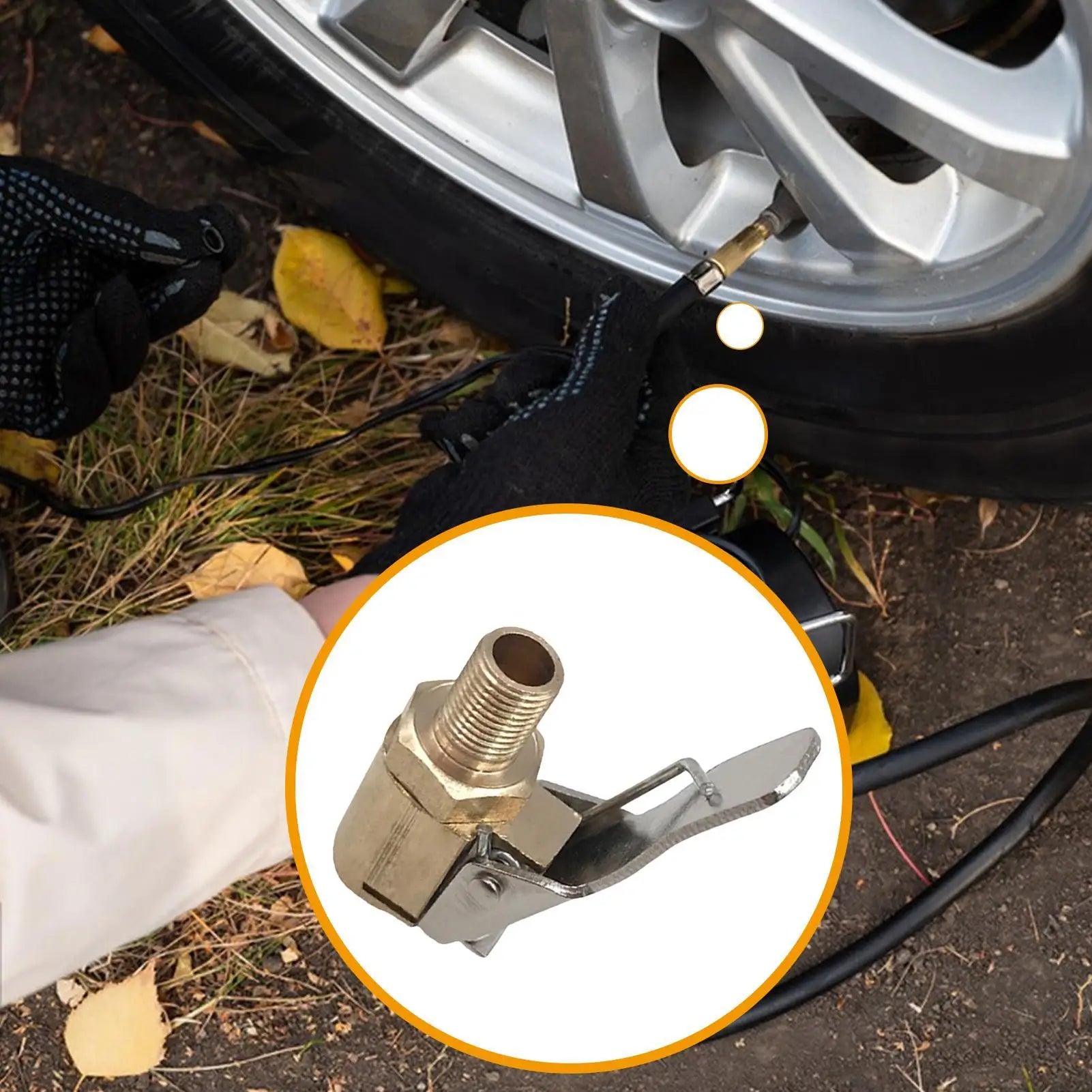 Air Chucks for Tires No Leakage Tire Chuck Brass Air Chuck Multifunctional Tire Chuck Heavy Duty Lock On Tire Inflator Chuck Qme