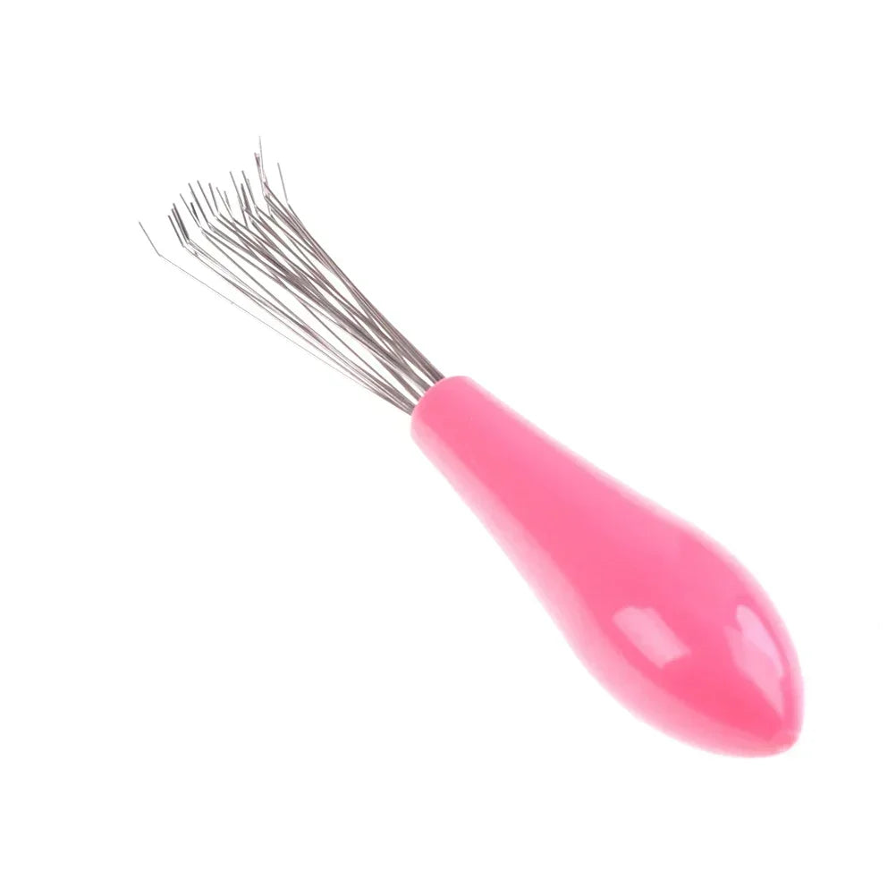 Comb Hair Brush Cleaner Plastic Metal Cleaning Remover Embedded Tool Qme Red