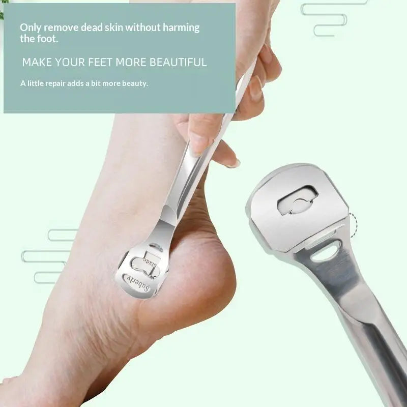 Stainless Steel Foot Callus Shaver 10 Blades Extra File Head Qme