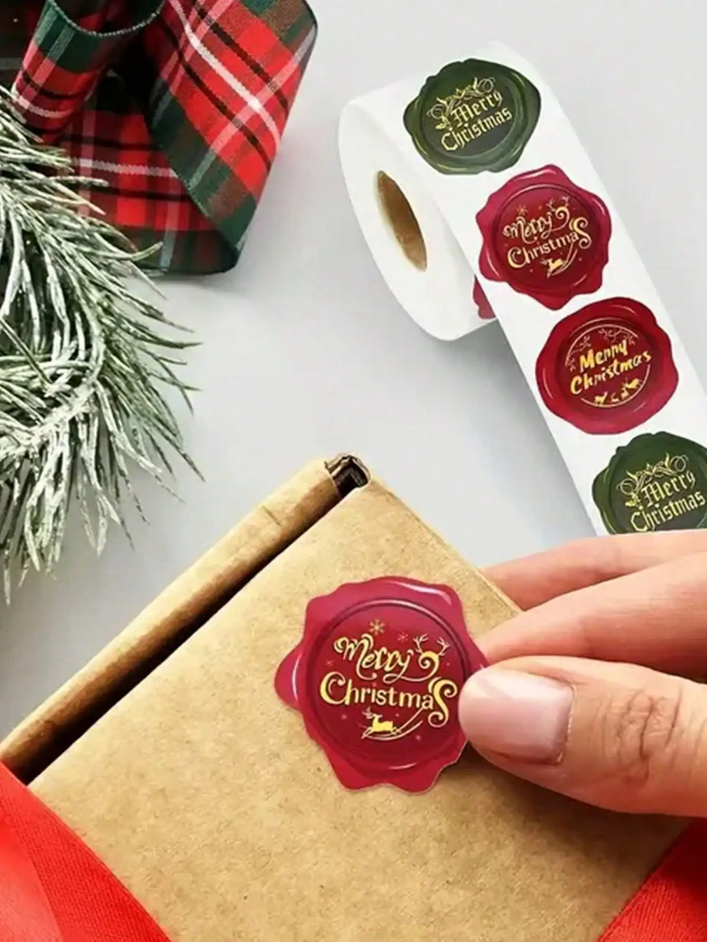 500 Sheets Roll Merry Christmas Stickers Label Suitable Homemade Qme