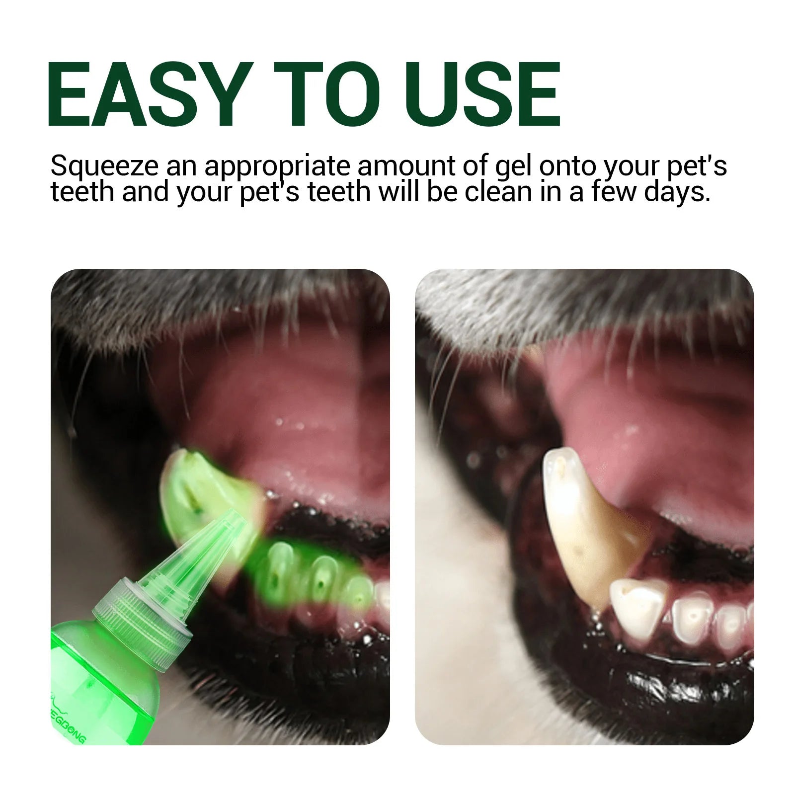 Pet Teeth Cleaning Gel Bad Breath Freshener Dog Prevent Calculus Cat Remove Tooth Stains Whitening Deodorant Pet Oral Repair Gel Qme