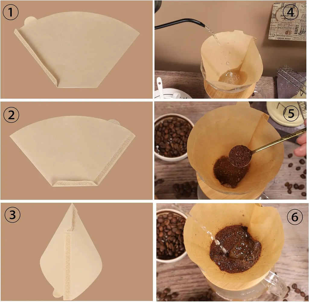 4 Cone Coffee Filters 8-12 Cup Disposable Paper Pour Over Drip Maker Qme
