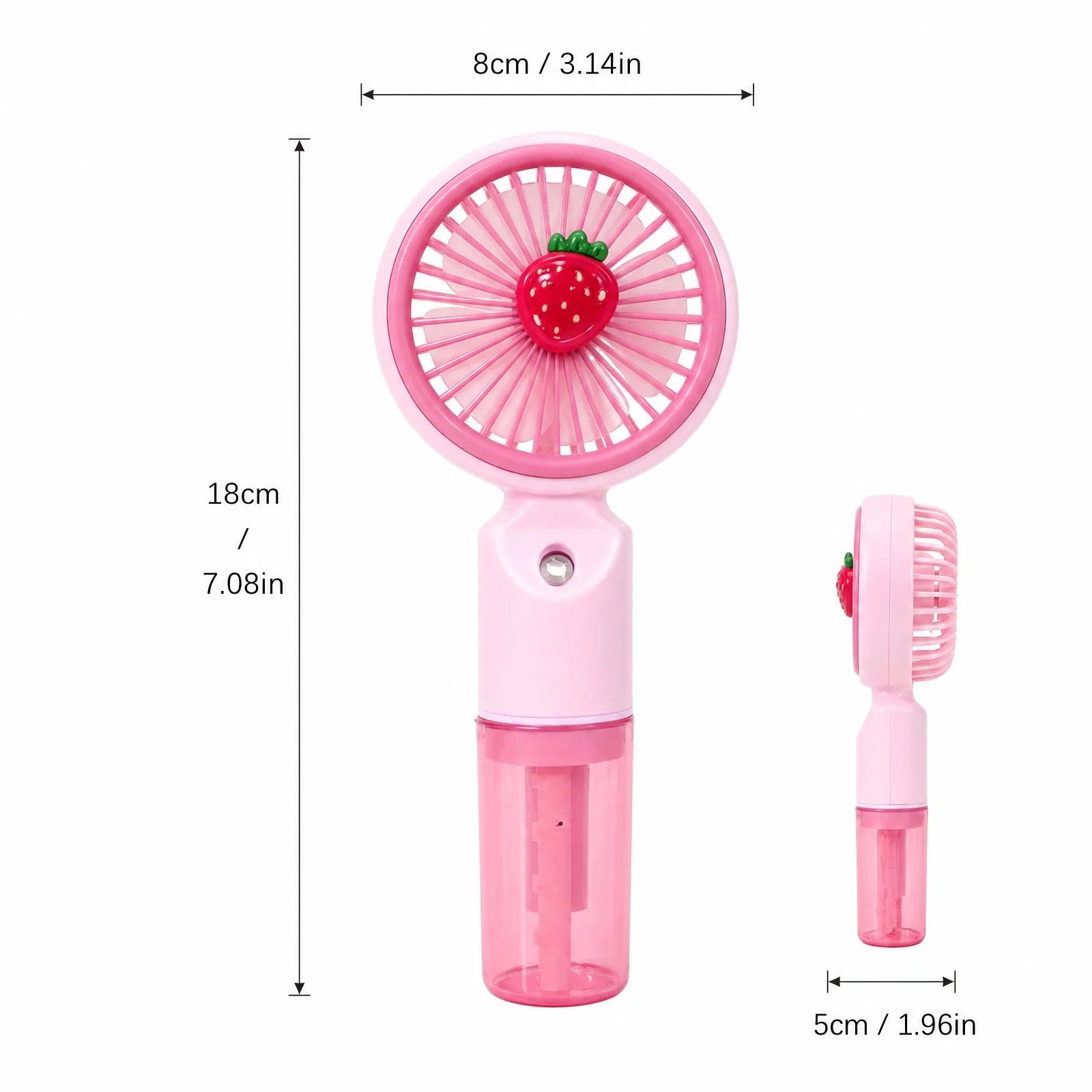 Cute Cartoon Fruit Handheld Spray Fan with 3 Speed Settings Perfect for Outdoor Travel Protable Mini Summer Daily Use Fan Qme