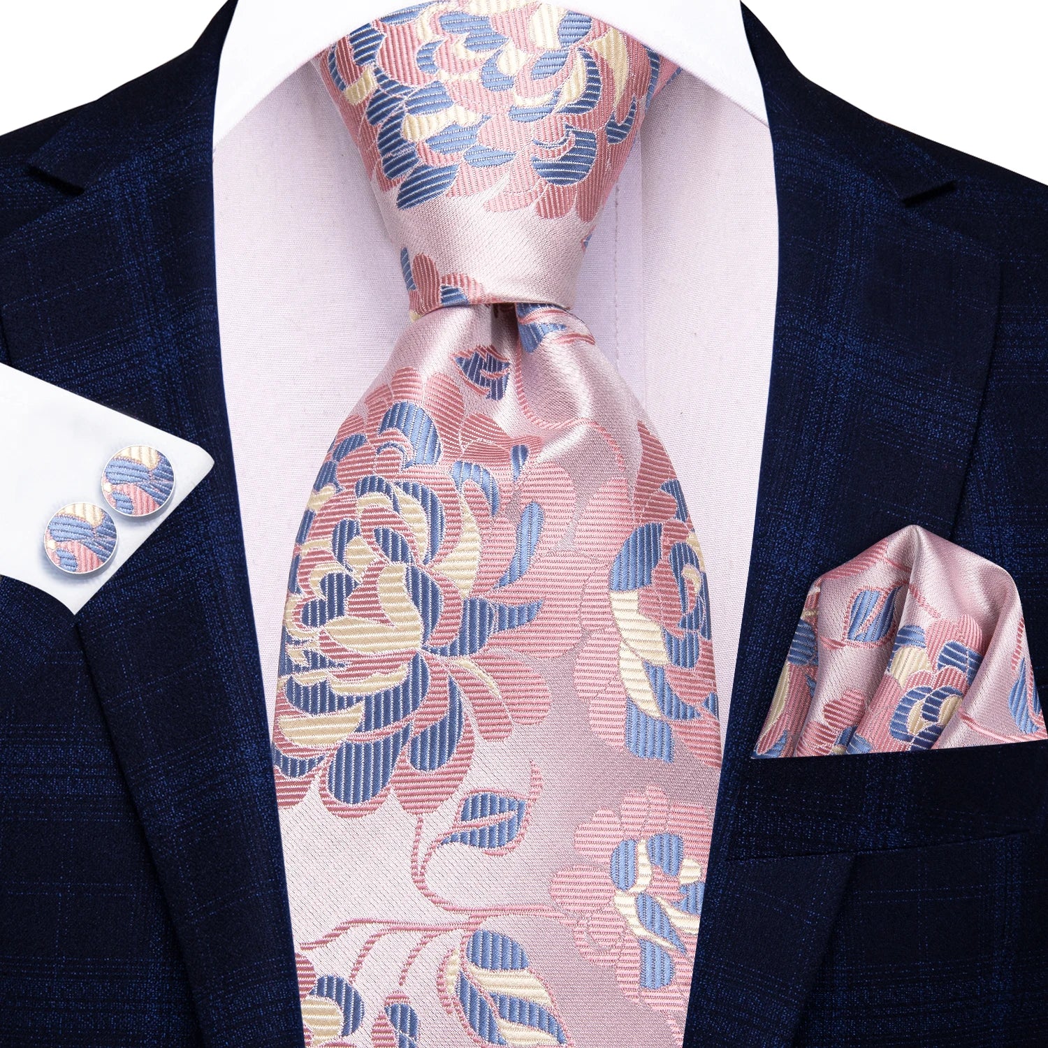 Hi-tie Men's Ties Solid Dot Striped Jacquard Necktie Accessories Qme N-3884