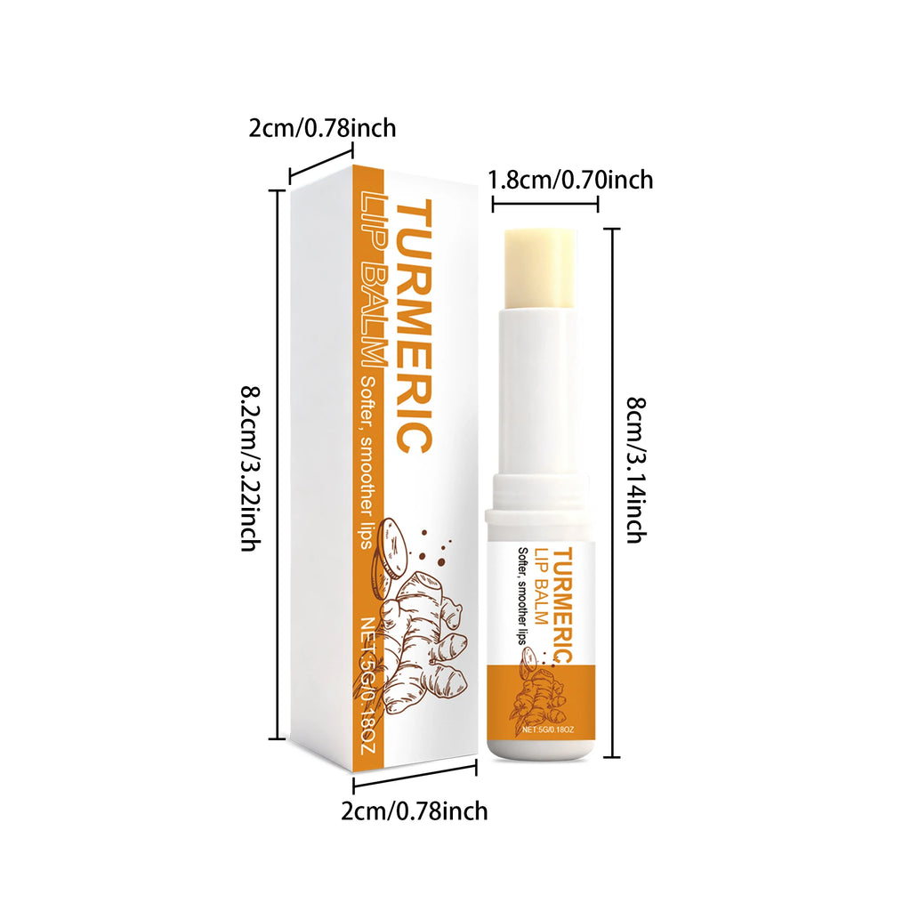 Turmeric Lip Balm Moisturizer Anti-Cracking Remove Dark Lightening Melanin Lip Gloss Exfoliating Soothing Hydrating Lip Stick Qme
