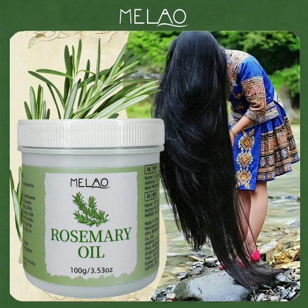 Rosemary Oil for Hair, MELAO Pure Rosemary Oil, Nourishes Scalp & Strengthens Hair, Promotes Healthy Hair, Adds Shine & Softness Qme