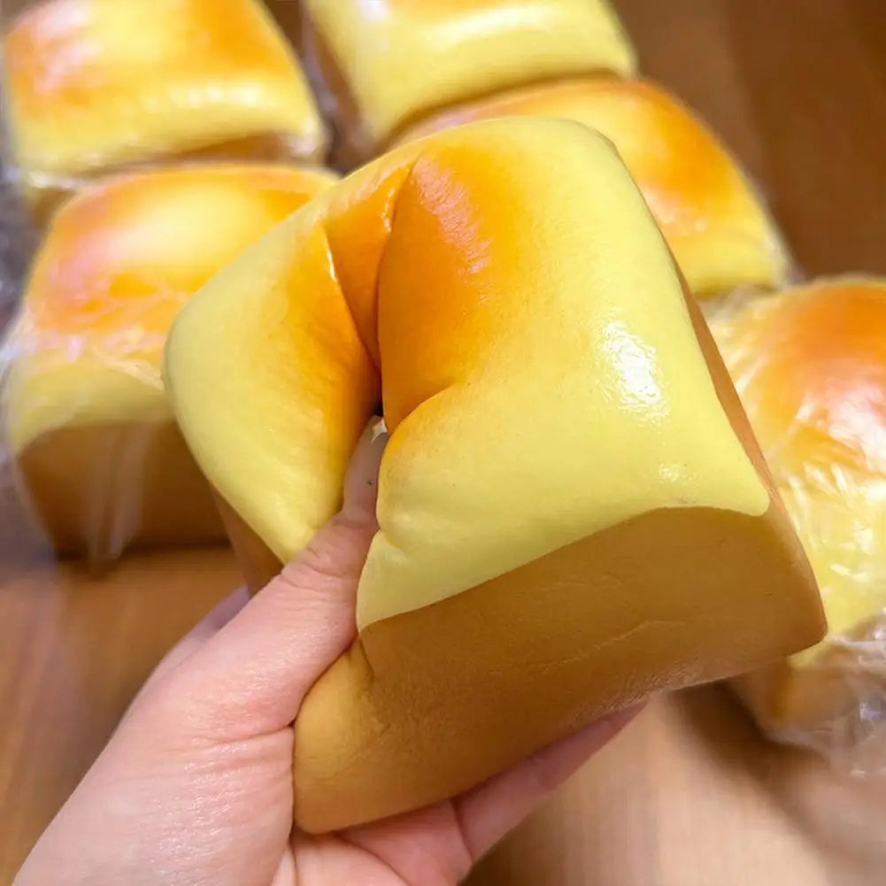 Thick Grilled Cheese Bread Squishy Buttery Slow Rise Toy Realistic Qme