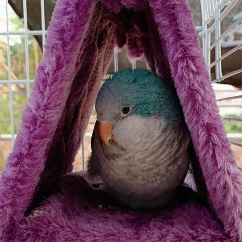 Pet Bird Parrot Cages Warm Hammock Hut Tent Fashion Bed Hanging Cave Qme