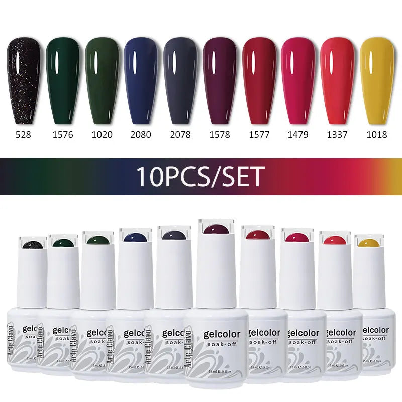 Arte Clavo 4 6 8 Gel Nail Polish Art Soak Off UV Colorful Semi
