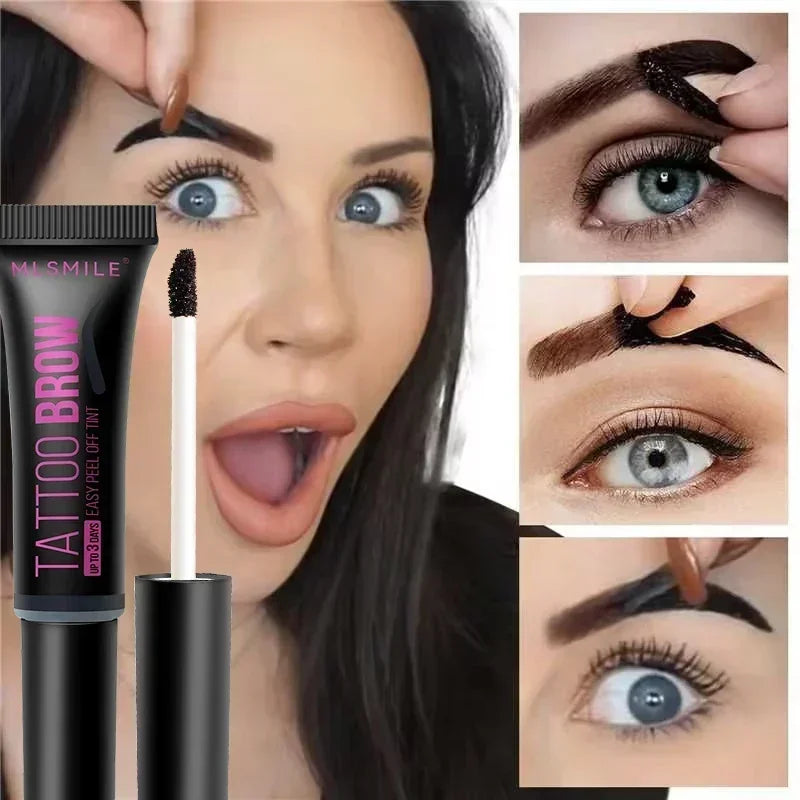 Tearing Eyebrow Gel Makeup Semi-permanent Waterproof Long Lasting Tattoo Tint Sweatproof Peel Off Dye Eyebrow Cosmetic Qme