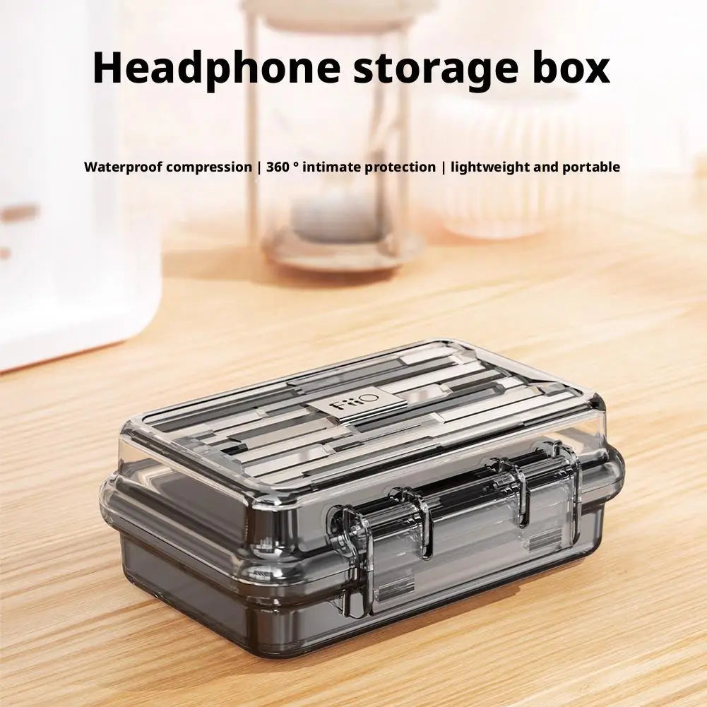 Portable Transparent for FiiO/Feiao NEST Clear Earphone Data Cable Waterproof, Splashing and Dustproof Protection Box Qme