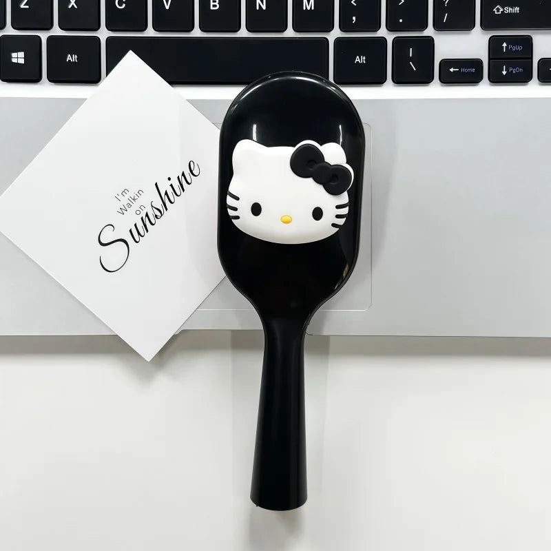 Hello Kitty Handheld Cartoon Cushion Comb Head Massage Comb Hair-Smoothing Comb Cute Plastic Hair Comb Small Comb for Students Qme
