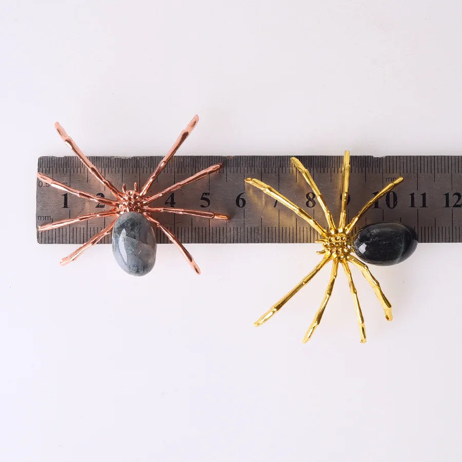 1PCS Halloween Spider Random Color Crystal Ball Alloy Spider Hand-Made Spider Animal for Halloween Jeweley DIY Home Decor Gift Qme