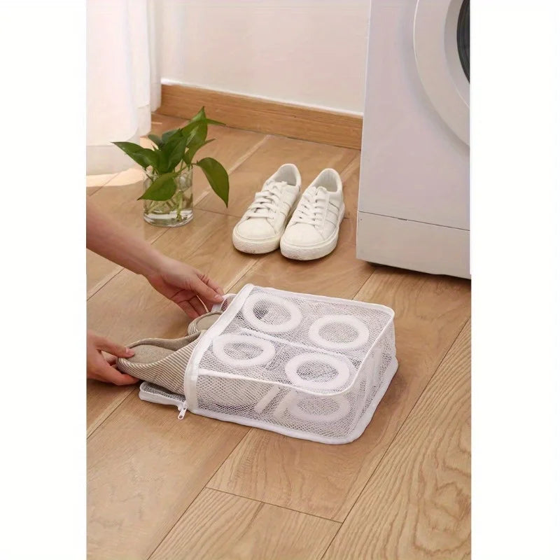 Multi-Purpose Mesh Laundry Bag for Shoes, Bras & Underwear - Durable Zipper Closure, No Distortion During Hanging Drying, Qme