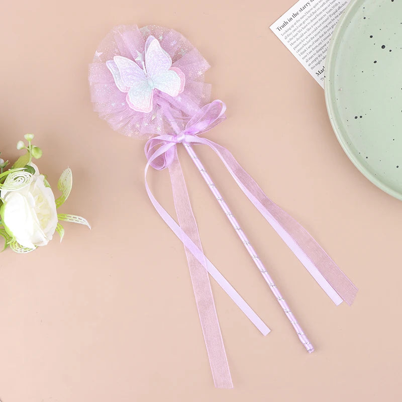 Butterfly Stick Fairy Wand Princess Cosplay Props Wand For Girls Birthday Halloween Party Supplies Qme Purple