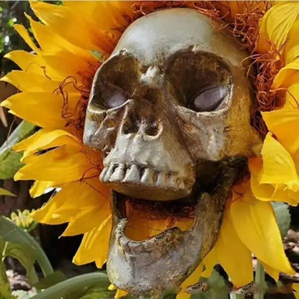 Creepy Skull Sunflower Flowers Skull Festival Art Craft Garden Decoration Simulation Flower Ornaments Halloween Decorations Qme
