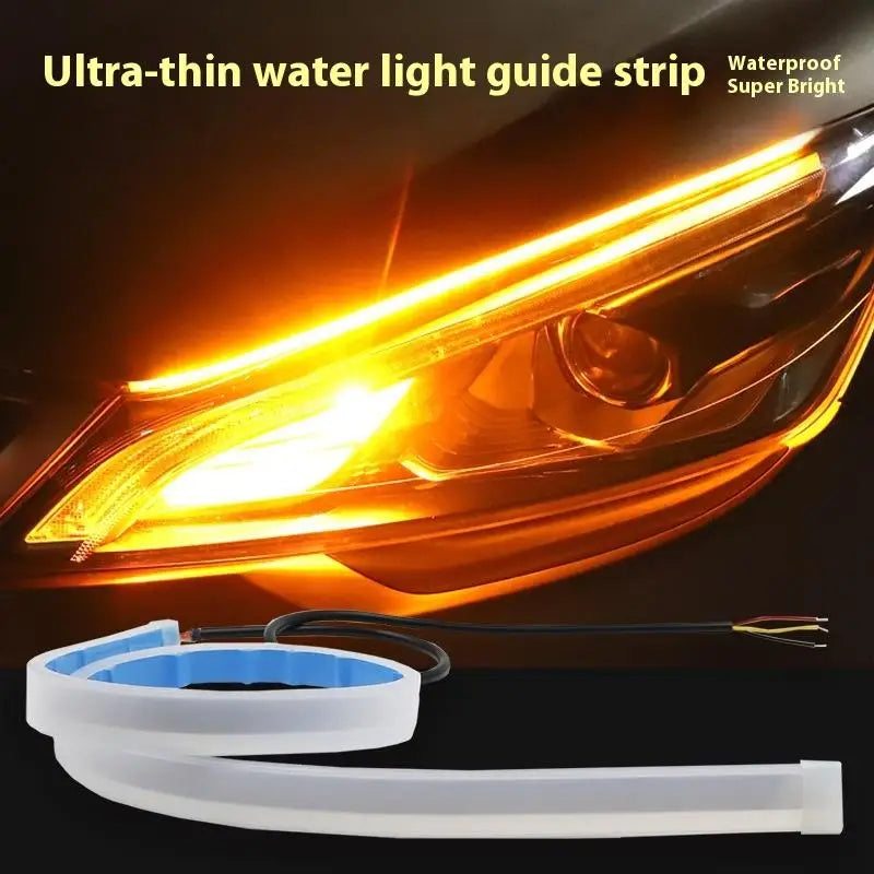 Car DRL Flexible Waterproof Headlight LED Strip Universal Auto Qme