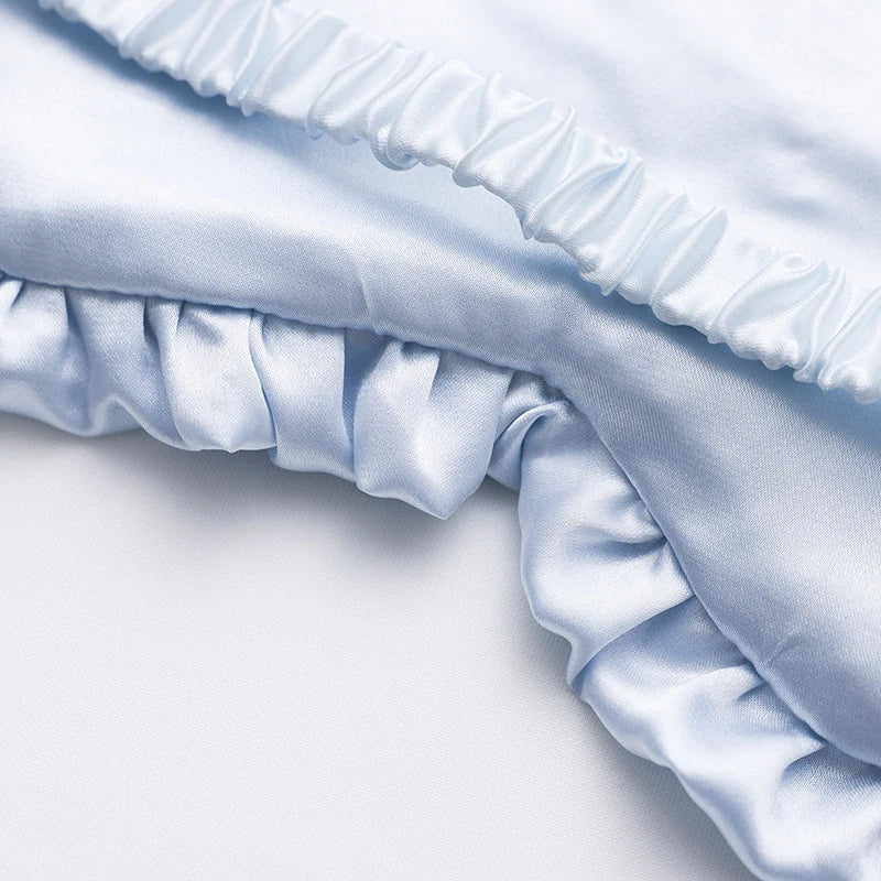 Silk Ruffle Sleep Eye Mask Protection Travel Soft Sleeping Shading Qme