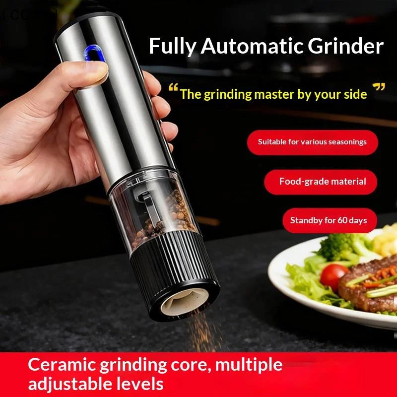 Electric Salt Pepper Grinder Automatic Rechargeable Mill Shakers Qme