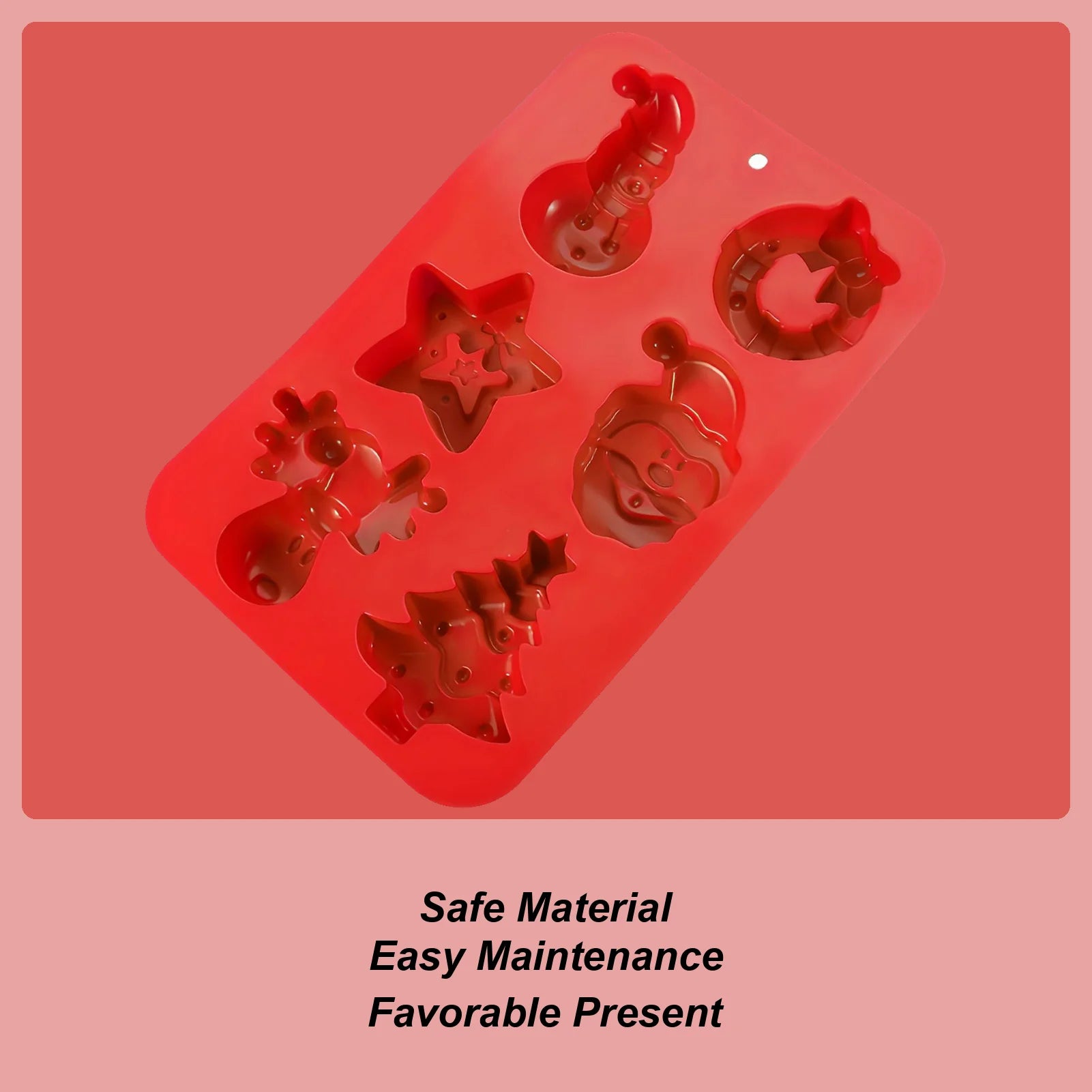 Christmas Silicone Molds Reusable Easy Release Non-stick Tray Candy Qme